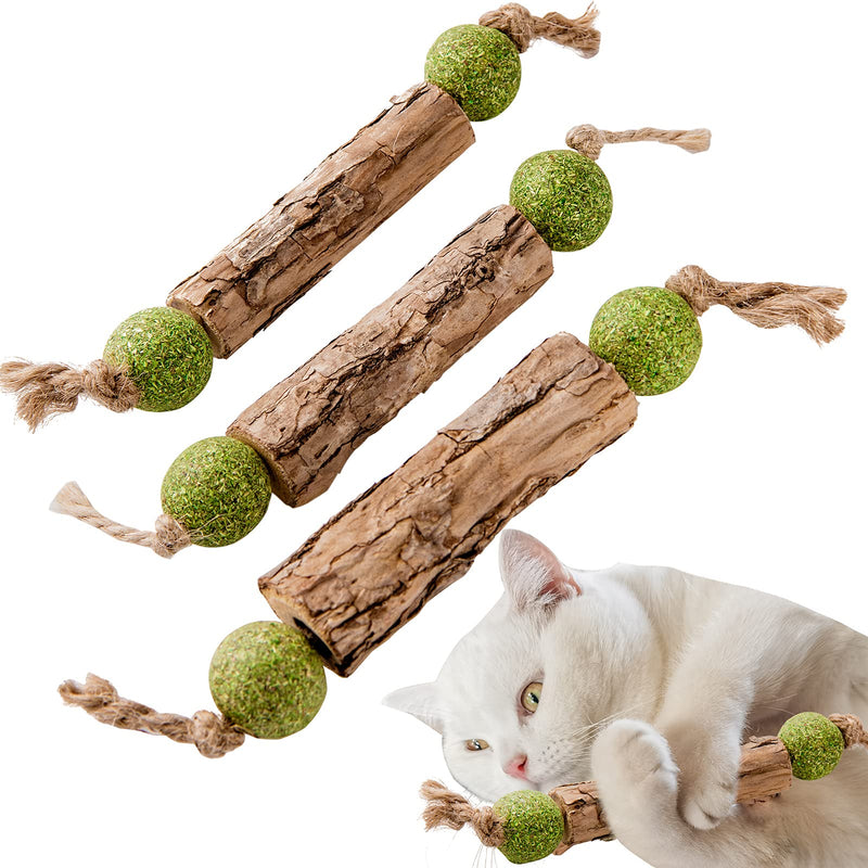 MiMiMoMo Catnip Toys for Cats Silvervine Sticks for Cats Interactive Cat Toys for Indoor Cats,Cat Kitten Teething Chew Toys for Aggressive Chewers,Suitable for All Cats,3Packs - BeesActive Australia