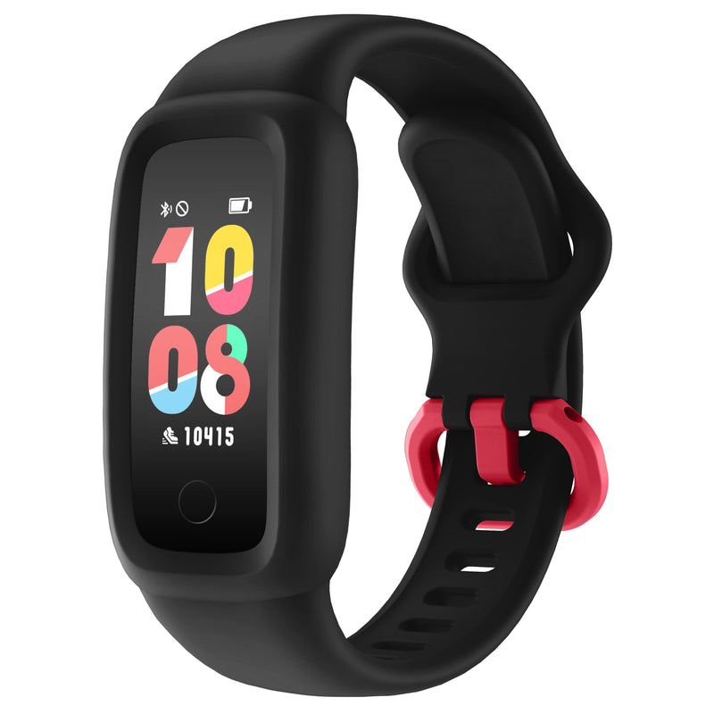 BIGGERFIVE Kids Fitness Tracker Watch for Girls Boys Age 5-12, IP68 Waterproof, Heart Rate Monitor, Activity Tracker, Sleep Monitor, Pedometer, Calorie Counter, Silent Alarm Clock, Family Account Black - BeesActive Australia