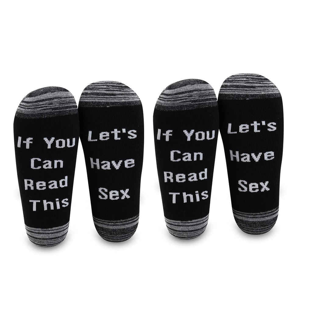 LEVLO Sweet Couple Gifts If You Can Read This Let's Have Sex Socks Married Valentine Gifts - BeesActive Australia