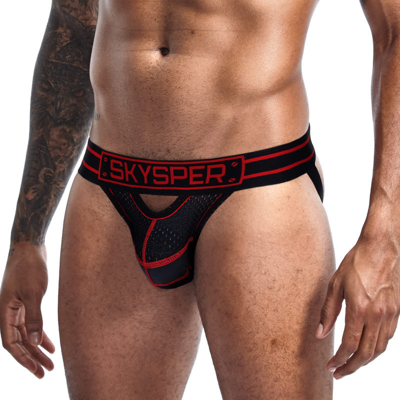 SKYSPER Jockstrap Athletic Supporters for Men Jock Strap Male Underwear Sg30-red Medium - BeesActive Australia