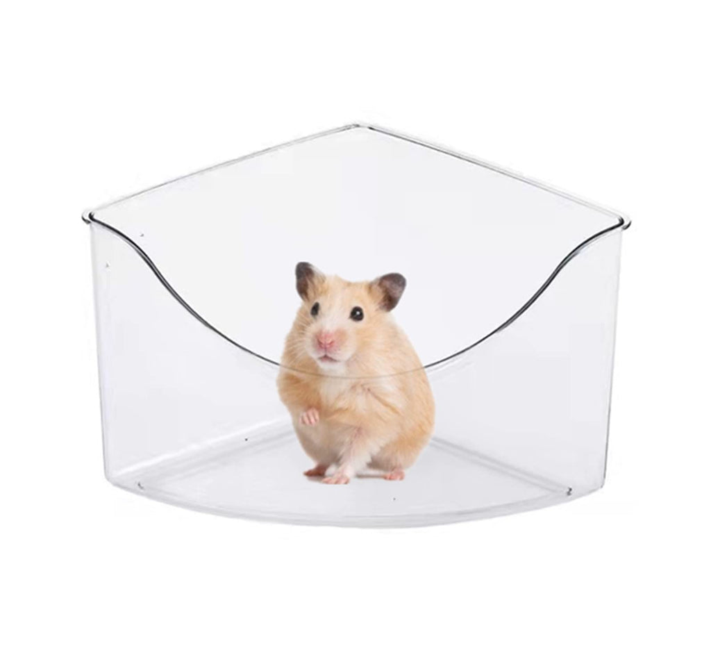 ACEDIVA Hamster Sand Bath-Clear Critters' Shower Toilet-Cooling Bed Sand Container Bathtub for Mice Hedgehog Squirrel Hamster Guinea Pigs and Other Small Animals 7.5*5.3*4inch Triangle - BeesActive Australia