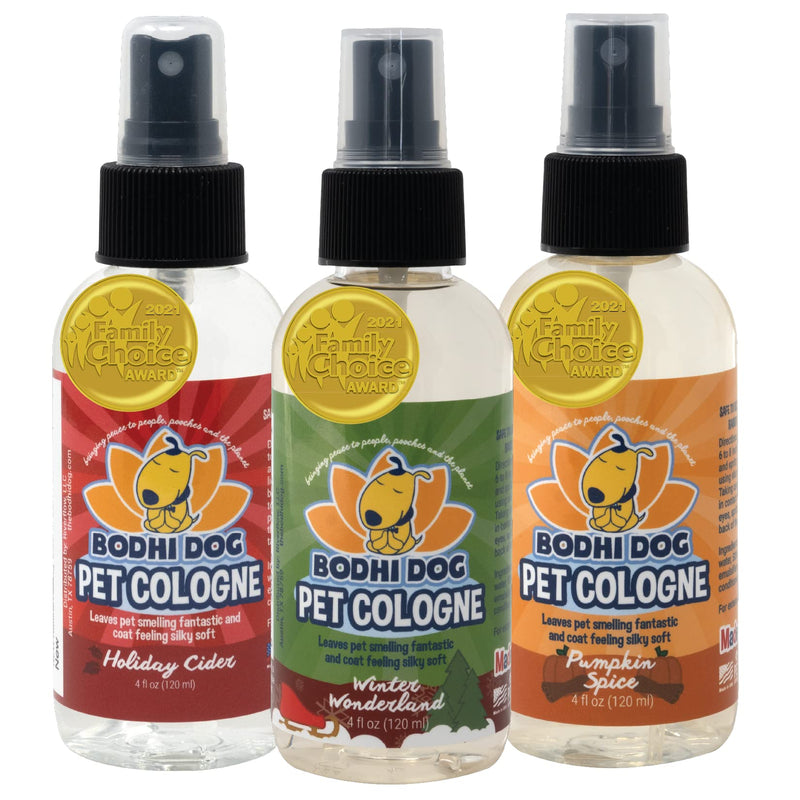 Bodhi Dog Natural Pet Cologne Bundle | 3 Holiday Scents | Holiday Cider + Pumpkin Spice + Winter Wonderland - BeesActive Australia