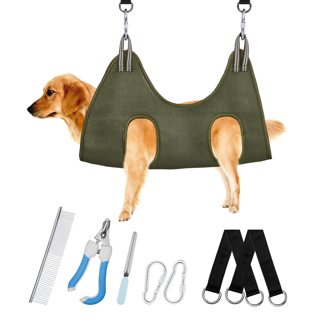 Grooming Hammock for Small Dogs, Small Dogs Grooming Sling for Nail Cutting and Ear Care, Recommended by Groomers Green CWMRDC-Green-M-004 - BeesActive Australia