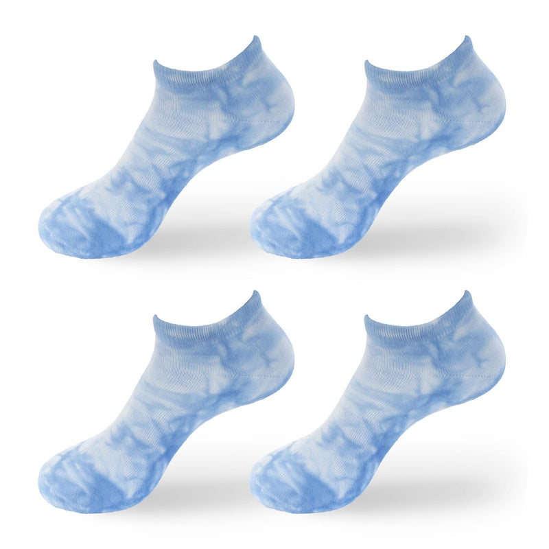 Women's Rayon from Bamboo Fiber Colored Sports Superior Wicking Athletic Ankle Socks - 4 Pair Value Pack 4-9 Tie Dye Blue - BeesActive Australia