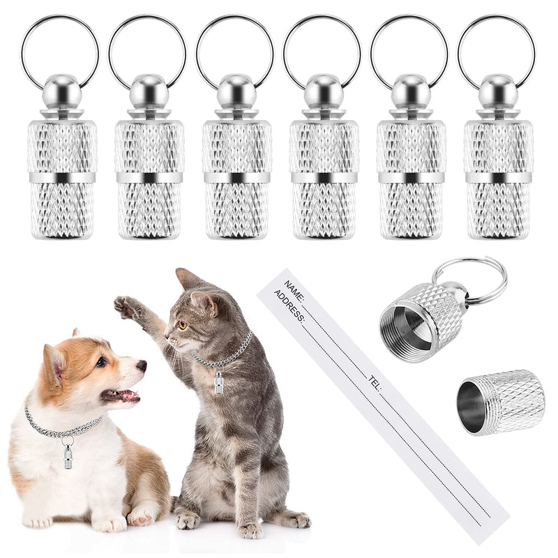 Molain Anti-Lost Cat Dog ID Tags, 6 Pieces Pet Barrel Tube Collars Address Name Label Prevent Pet Lost - BeesActive Australia