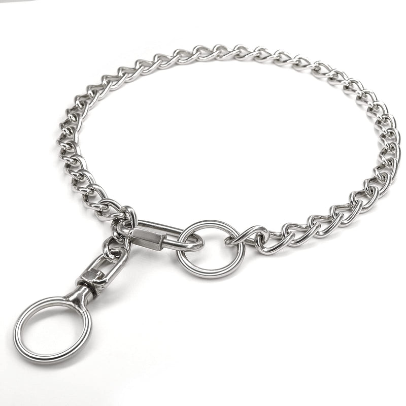 Dog Chain Necklace Metal Stainless Steel Leash Training Choke Collar Adjustable Buckle 360 Degree Rotation Head Dog Gift for Medium Large Dogs - BeesActive Australia