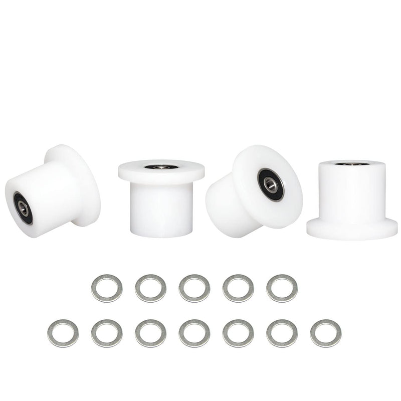 Total Gym Replacement Set Wheels/Rollers for Models XL, XLS and Some 3000 XL, All FIT, and Fit with Bearings Thru Hole of 1/4" in Diameter - 4 Pack (White) - BeesActive Australia