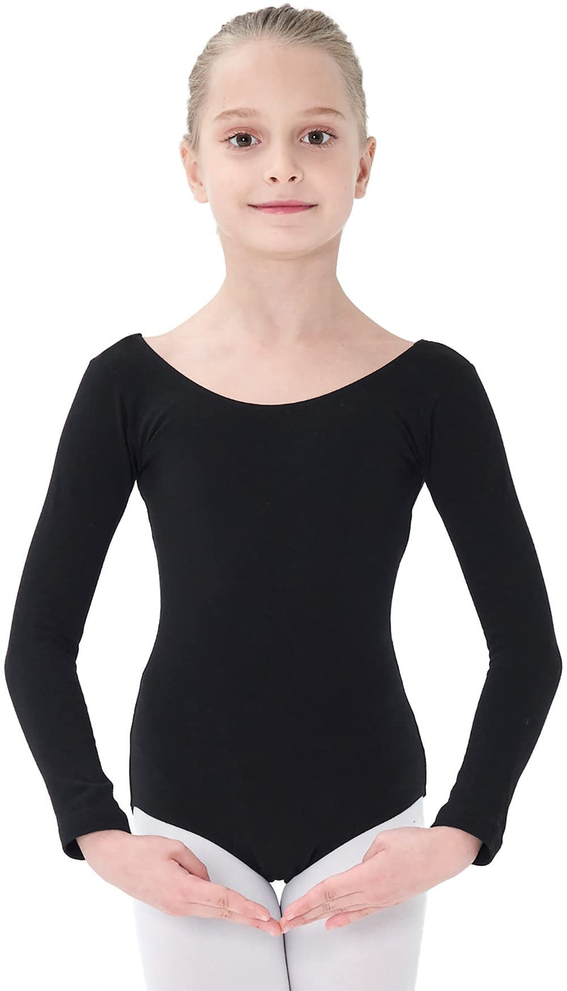 Danswan Girls Long Sleeve Leotards for Dance Ballet Gymnastic Bodysuit Outfit Toddler Kids Leotard Long Sleeve - Black 2-3T - BeesActive Australia