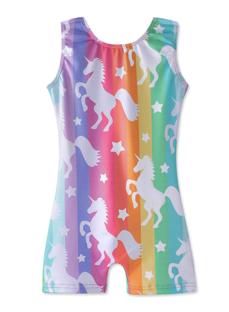 Leotards for Girls Gymnastics Unicorn Mermaid Rainbow Cupcake Dinosaur Sparkle Biketard 2-10 Years 1-2T A Stripes - BeesActive Australia