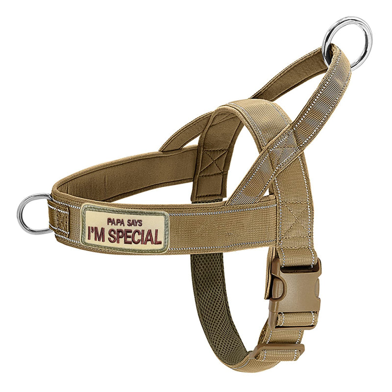 QIFBYFB No Pull Dog Harness for Medium Large Dog, Reflective Escape Proof Adjustable No Pulling Dog Harness XL-Chest size 30-39'' Brown - BeesActive Australia