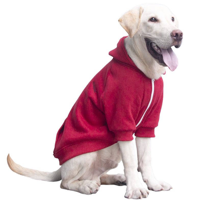 ARUNNERS Large Breeds Dog Hoody Clothes Zip Up Hoodies for Dogs L - 9XL 4X-Large Red - BeesActive Australia