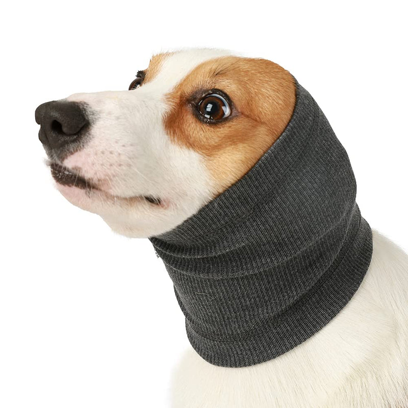 Nanaki Dog Calming Hoodie Head Cover Sleevs - Quiet Ear Covers Hood for Noise, The Grooming and Force Drying Head Protection for Anxiety Relief and Calming Dog Neck and Ear Warmer Medium Grey - BeesActive Australia