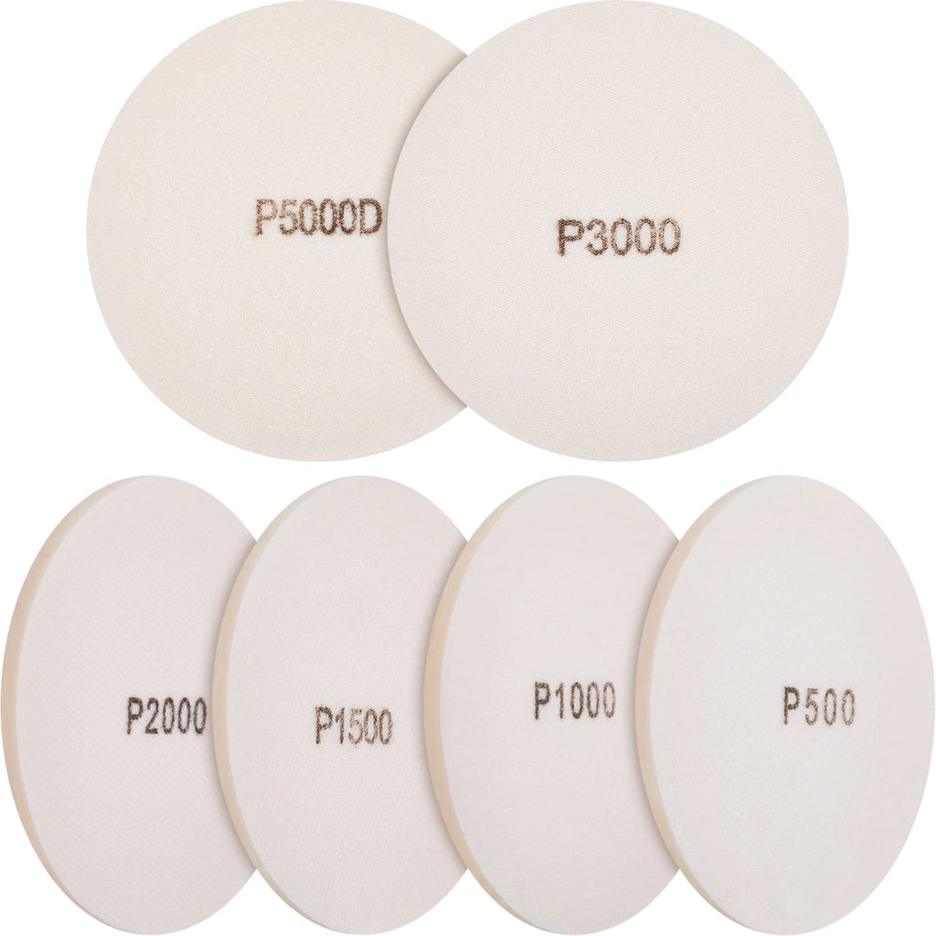 6 Pack Bowling Sanding Pads 5 Inch Grit 500 1000 1500 2000 3000 5000 Round Bowling Ball Accessories for Sanding Polishing Cleaning - BeesActive Australia