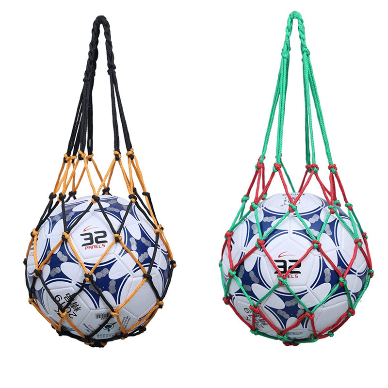 Basketball Net Bag Soccer Football Mesh Storage Sports Ball Holder Nylon Carry Bag Durable Single Ball Carrier 2 Pack Black Fit Ball 3 4 5 black green - BeesActive Australia