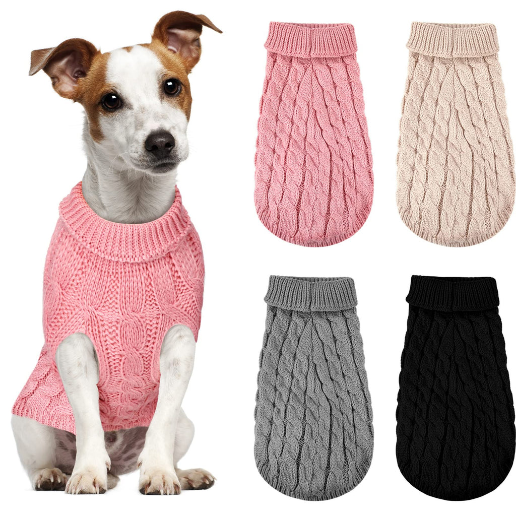 Sweaters for Dogs 4 Pieces Puppy Clothes Dog Fall Sweaters Pullover Dog Sweaters Pet Sweaters Knitwear for Dog XL Grey - BeesActive Australia