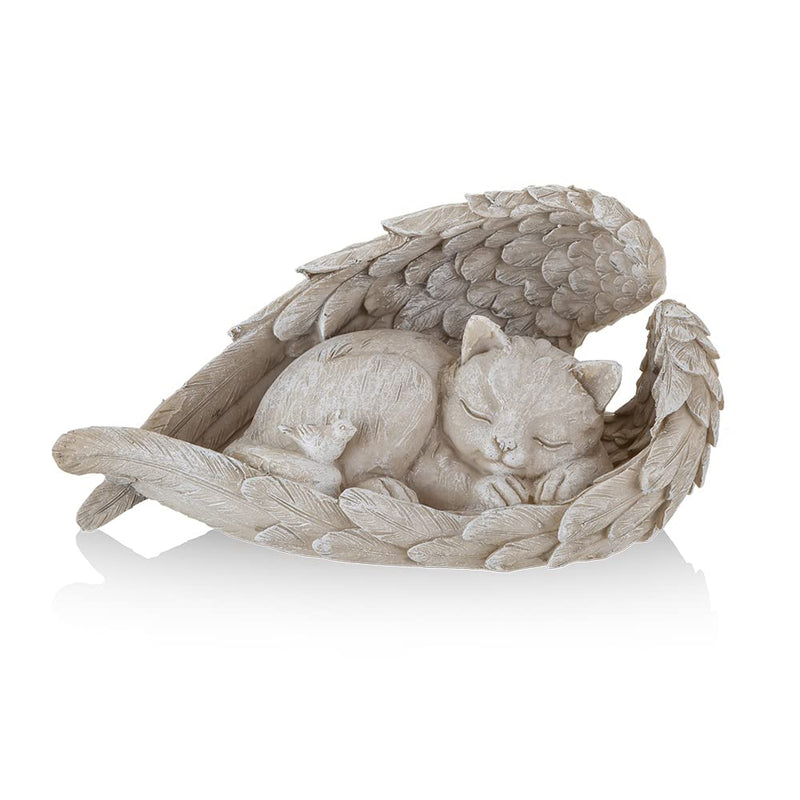 NEWDREAM:The Dog Angel Memorial Statue,Cat Angle Memorial Placed in Indoor Angel Decorations, Pet Tombstone Dogs Dog Figurines, Pet Grave Markers Dog Cat in Angel Wing Figurine lightGrey - BeesActive Australia