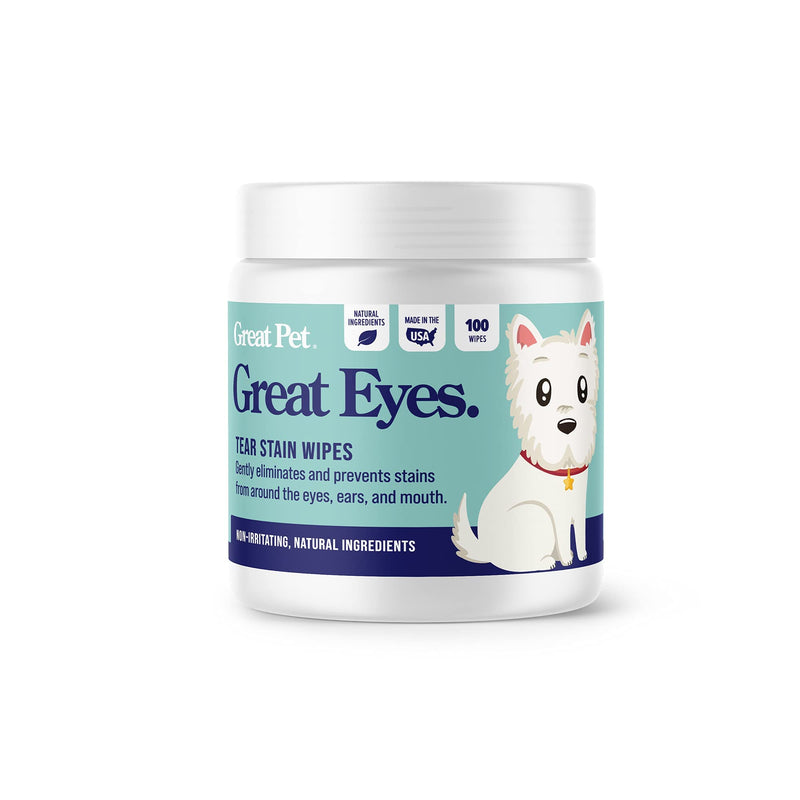 Great Pets - Body Wipes & Eye Tear Stain Remover Wipes for Dogs & Cats - Wash & Clean Eyes, Paws, Skin & Coat, Butt, Excess Hair Waterless Without Soap Eye Wipes - BeesActive Australia