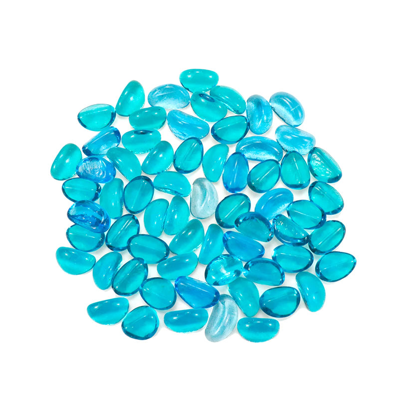 Bitray Clear Blue Aquarium Glass Stone 1.1lb Glass Bead Decorative Glass Pebbles for Fish Tank, Garden, Vase Filler - BeesActive Australia