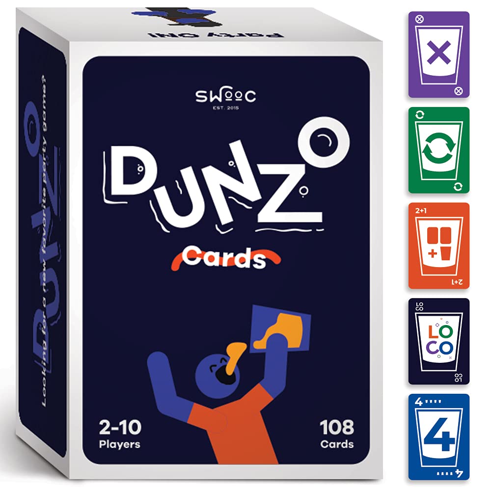 DUNZO (BYOB Edition) - Party Version of Classic Card Game - Draw Two, Skip, Reverse, Get Loco - Fun Games for Family and Friends - Perfect for College Parties, Birthdays, Bachelorettes, or Any Event! - BeesActive Australia