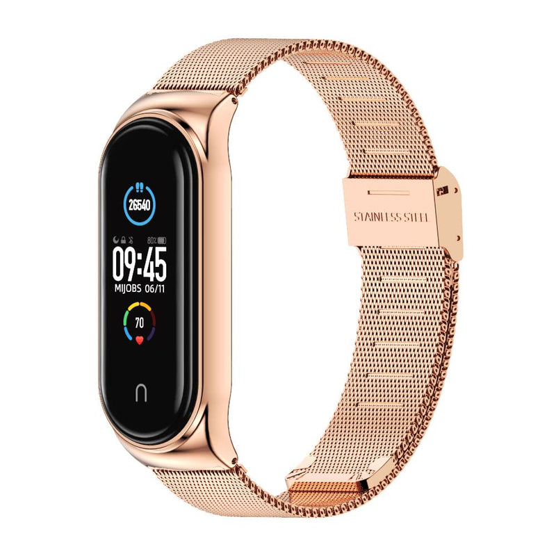 3Chome Strap for Xiaomi Mi Band 6 Mi Band 5 - Replacement Strap for Band 4/Mi Band 3 Smart Band Watch Strap Wristband Bracelet Rose Gold - BeesActive Australia