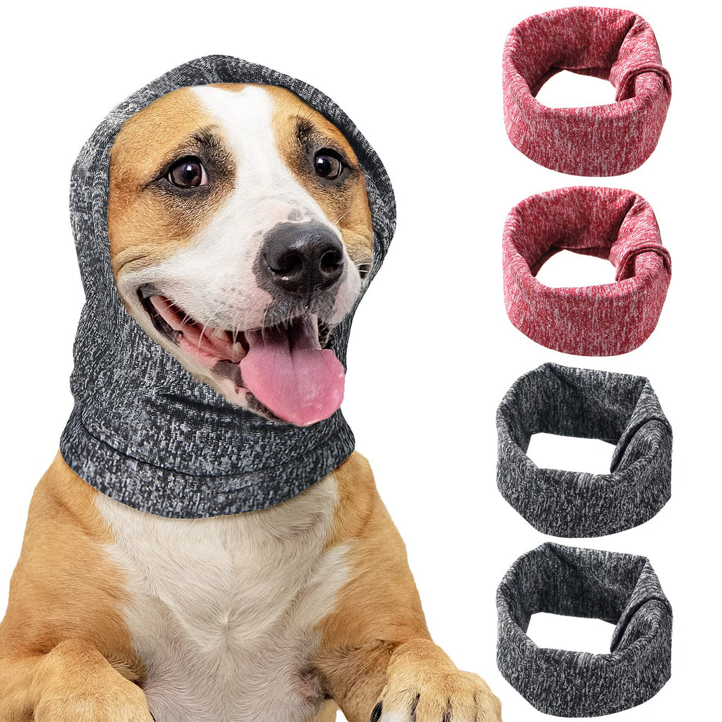 4 Pieces No Flap Ear Wraps for Dogs Quiet Ears Dog Ear Cover Muffs Snood for Calming Dog Noise Protection, Dog Head Wrap Anti Anxiety Dog Hat Snood for Small Dog Cat Grooming Bathing (9-10 Inch) - BeesActive Australia