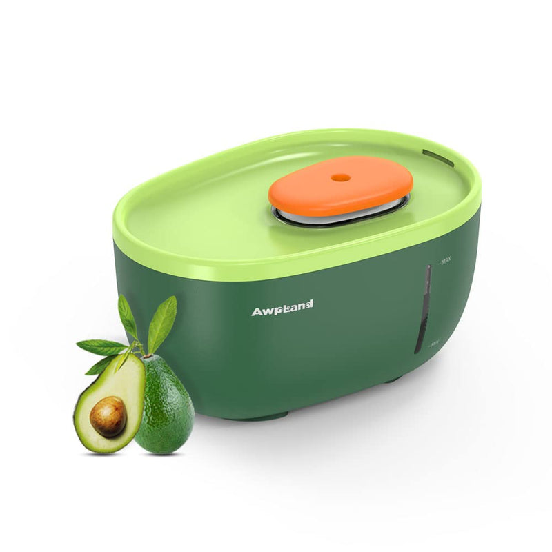 Awpland Avocado Cat Water Fountain, 67oz/2L Dog Water Fountain with Slient Pump and LED Indicator for Cats Inside, BPA-Free , Automatic Cat Avocado Bowl with Free 4 Sets of Filters - BeesActive Australia