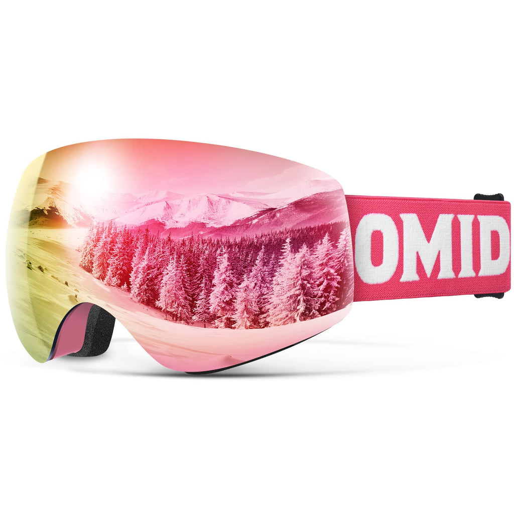 Kids Ski Goggles, OMID Anti-fog UV Protection Snowboard Snow Goggles Boys Girls A-pink Pink - BeesActive Australia