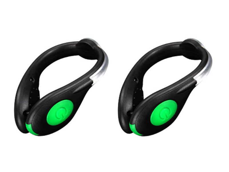 Shoe Clip Light Safety Clip Outdoor Sports Night Running Equipment USB Charging Color Changing RGB Strobe and Steady Flash Mode Green One Pair - BeesActive Australia