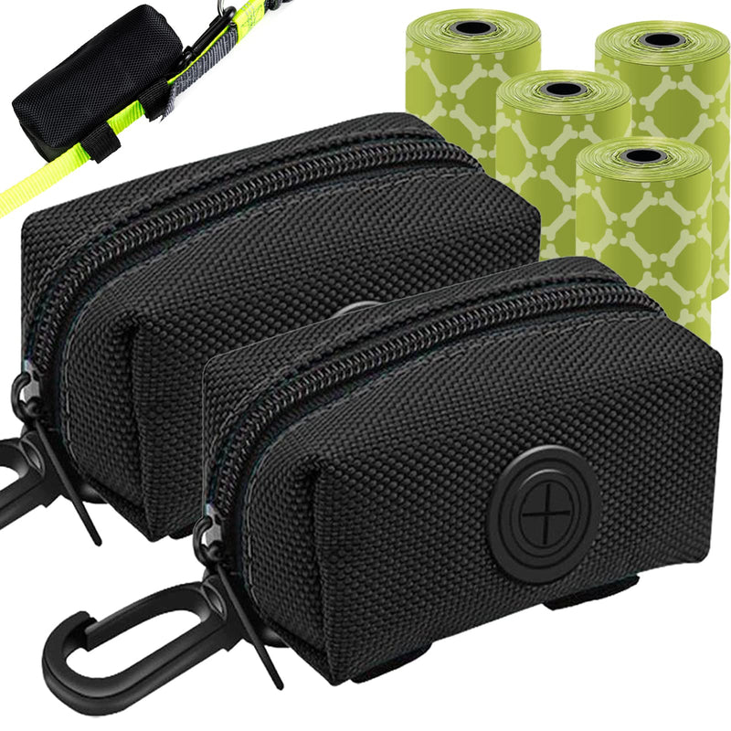 2 Pack Dog Poop Bag Holder, Poop Bag Holders for Leashes, CAKOVANO Pet Dog Waste Bag Dispenser Leash Attachment – Fits Any Dog Leash – Includes 2 Pack Poop Bag Dispenser & 4 Free Rolls of Poop Bags - BeesActive Australia