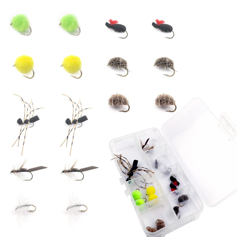 Dry Assortment Flies Combo Adult Damsel Fly Fishing Wet Trout Fishing Flies 16pc 8 Patterns Carp Flies Collection - BeesActive Australia