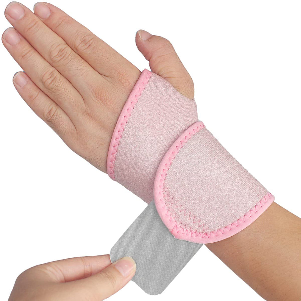 2 pcs Wrist Support Brace, Adjustable Wrist Brace Strap for Fitness, Weightlifting, Tendonitis, Carpal Tunnel Arthritis, Joint Pain Relief, Wrist Tendonitis(Pink) Pink - BeesActive Australia