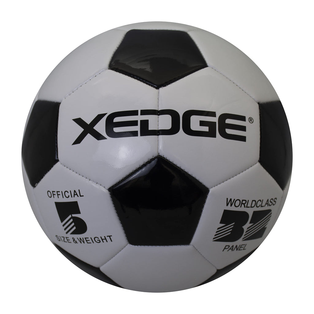 XEDGE Official Size Soccer Ball,Size 5 Training Ball for Girls,Boys,Youth Teenagers,Adults,Machine Stitched for Indoor Outdoor Play black and white size 5 - BeesActive Australia