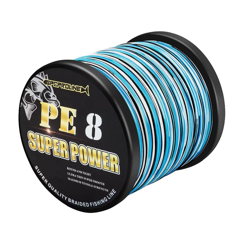 GPCPROLINE Braided Fishing Line PE 4 8 - Abrasion Resistant - Fade Resistant - Cast Longer - Thinner & Smooth - Camo Blue, Camo Green, Green - 10LB/15LB/20LB/30LB/50LB/80LB/100LB for Saltwater Fishing 50LB/1097 Yds(1000M)/8 Strands - BeesActive Australia
