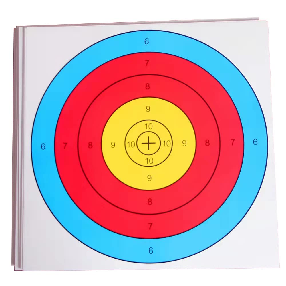 Velassy 60/40/25pcs Archery Targets Paper Arrow Targets for Air-Soft, BB Guns, Air Rifles Shooting Accessories, 16x16inch, 5-Ring Paper Target Face Pack of 40 - BeesActive Australia