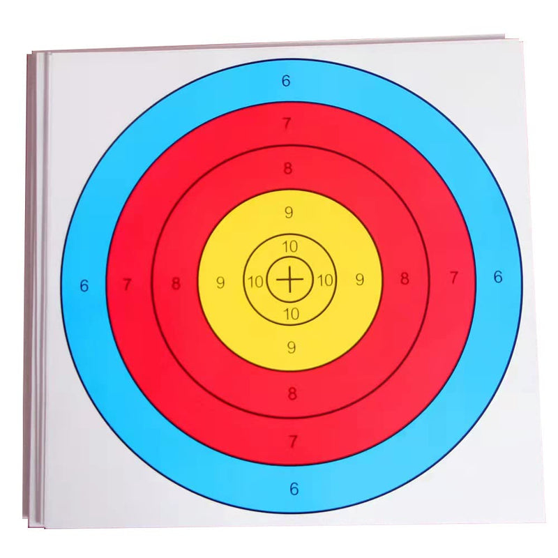 Velassy 60/40/25pcs Archery Targets Paper Arrow Targets for Air-Soft, BB Guns, Air Rifles Shooting Accessories, 16x16inch, 5-Ring Paper Target Face Pack of 40 - BeesActive Australia