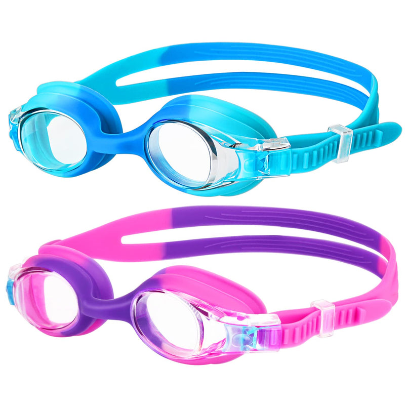 Kids Swim Goggles, 2 Pack Swimming Goggles No Leaking Anti Fog Kids Goggles for Boys Girls(Age 6-14) - BeesActive Australia