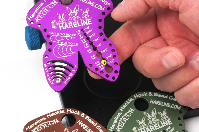 Hareline Hackle, Hook & Bead Gauge- Andodized Brown - BeesActive Australia