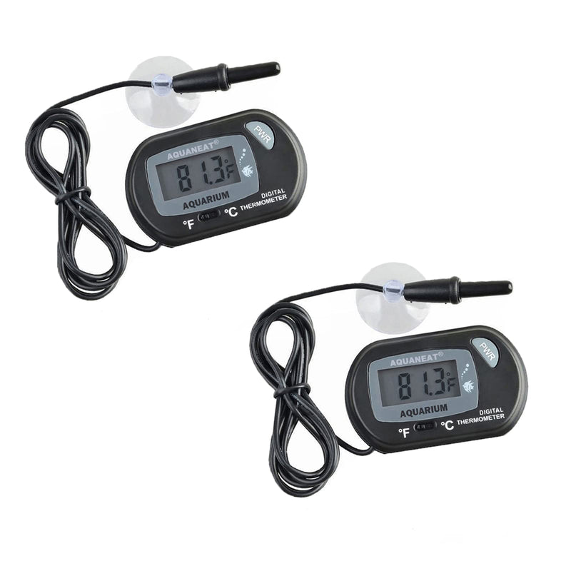 AQUANEAT 2 Pack Aquarium Thermometer, Reptile Thermometer, Fish Tank Thermometer, Digital Thermometer, Terrarium Water Temperature Test, with Large LCD Display - BeesActive Australia