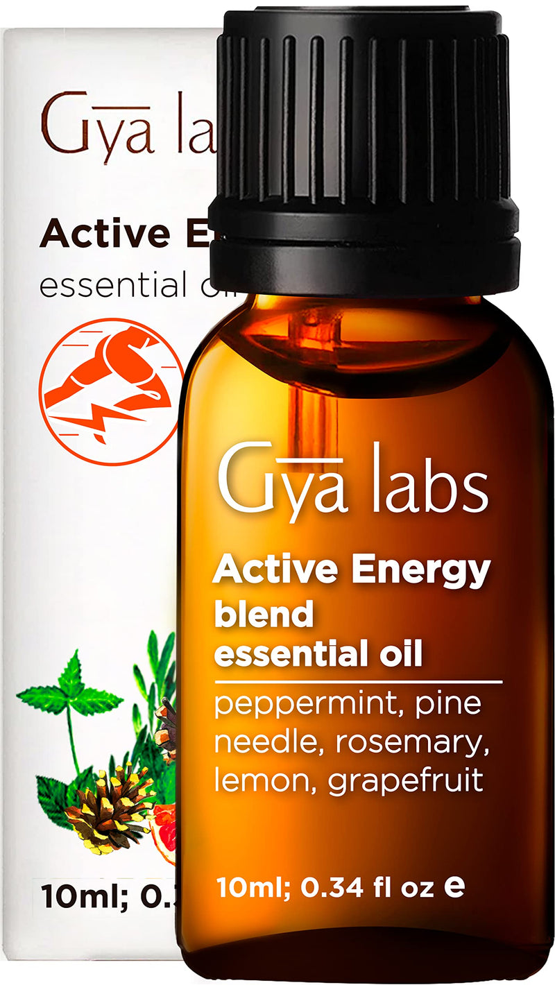 Gya Labs Active Energy Essential Oil Blend (10ml) - Refreshing & Energizing 0.34 Fl Oz (Pack of 1) - BeesActive Australia