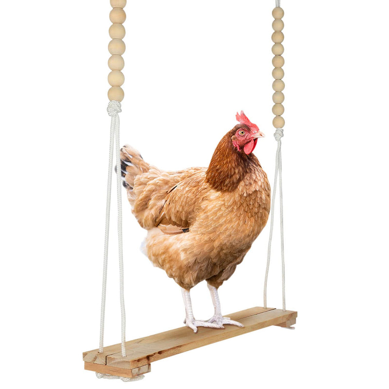 CW&WC Chicken Swing Toys for Chickens Coop with Adjustable Roost - Large Ladder Bar Accessories and Gifts Owners – Includes Ropes & Metal Hook (15.5In x 2.75In), A212 - BeesActive Australia