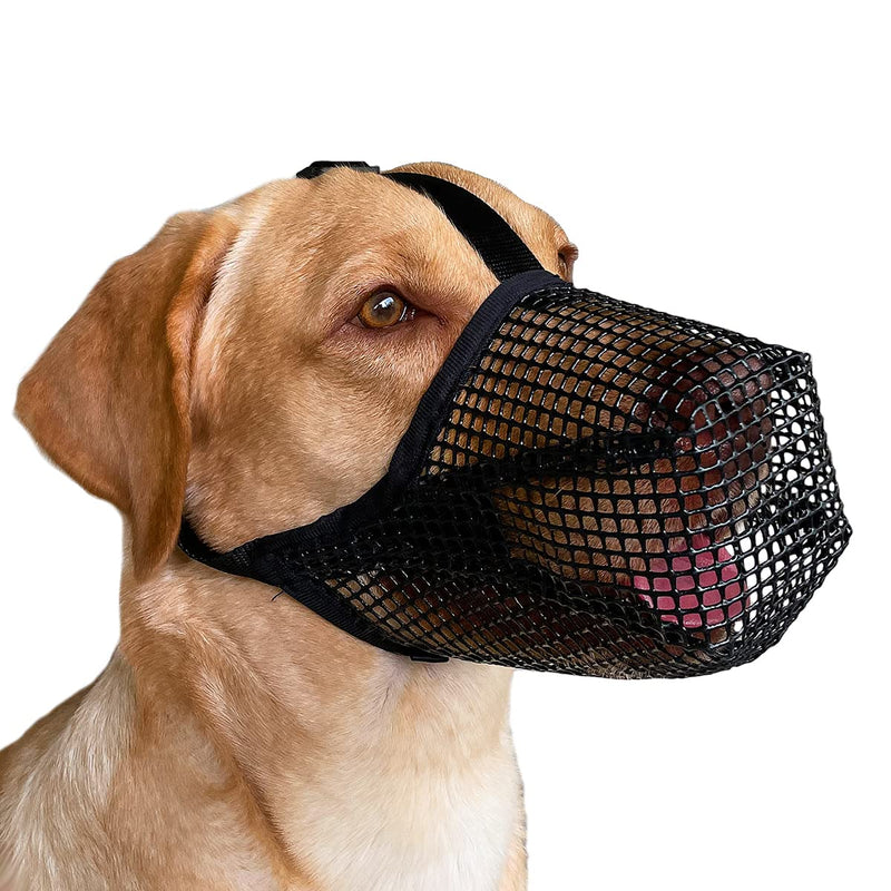 Dog Muzzle, Soft Mesh Covered Muzzles for Small Medium Large Dogs, Poisoned Bait Protection Muzzle with Adjustable Straps, Prevent Biting Chewing and Licking Black - BeesActive Australia