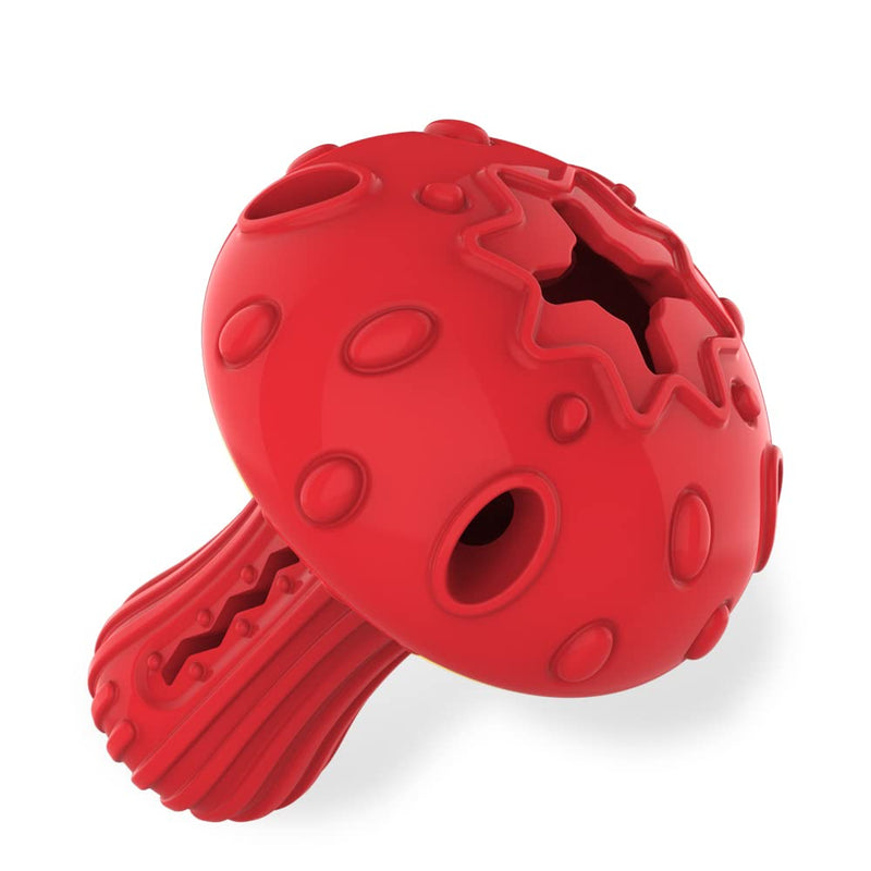 Dog Chew Toy for Large & Medium Dogs, Rubber Treat Dispensing Toy for Aggressive Chewers, Interactive Slow Feeder Tough Puzzle Toys Teeth Cleaning Red - BeesActive Australia