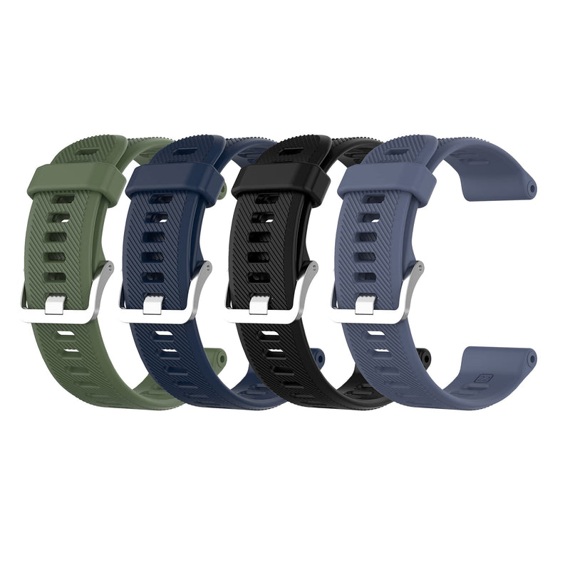 FitTurn Soft Colorful Silicone Watch Band Straps Compatible with Garmin Forerunner 945 LTE /935/745/Fenix 5plus/ Fenix 6/ Fenix 6 Pro/Approach S60 22mm Quick Release Replacement Bands (FourColors-A) FourColors-A - BeesActive Australia