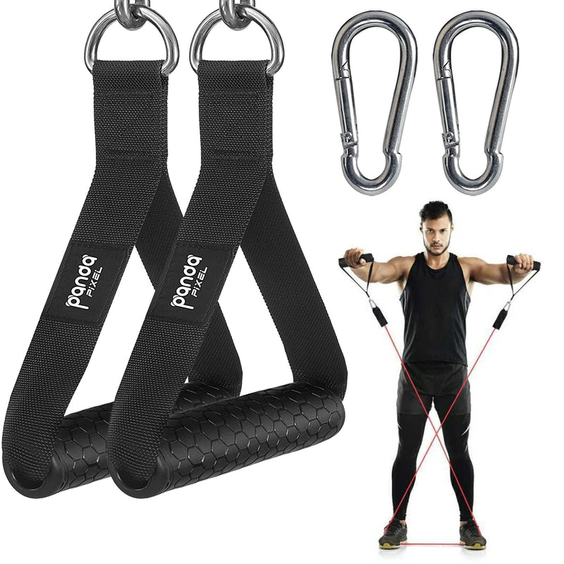 Pixel Panda Upgraded Resistance Bands with Handles up to 600lb, Comfortable Sturdy D Handle Cable Attachment, Cable Machine Attachments for Bowflex, Pulleys LAT Pulldown System, Home Gym Equipment - BeesActive Australia