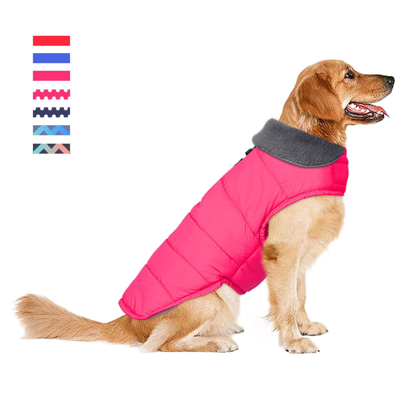 Dog Winter Coat, Christmas Dog Jacket for Cold Weather, Waterproof Dog Sweater, Windproof Warm Pet Vest for Small Medium Extra Large Dogs Pets Boy Girl M(Chest Girth:16.1-20.1") Pink - BeesActive Australia
