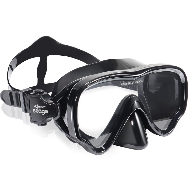 Seago Kids Swim Goggles Snorkel Diving Mask for Youth, Anti-Fog 180° Clear View Black - BeesActive Australia