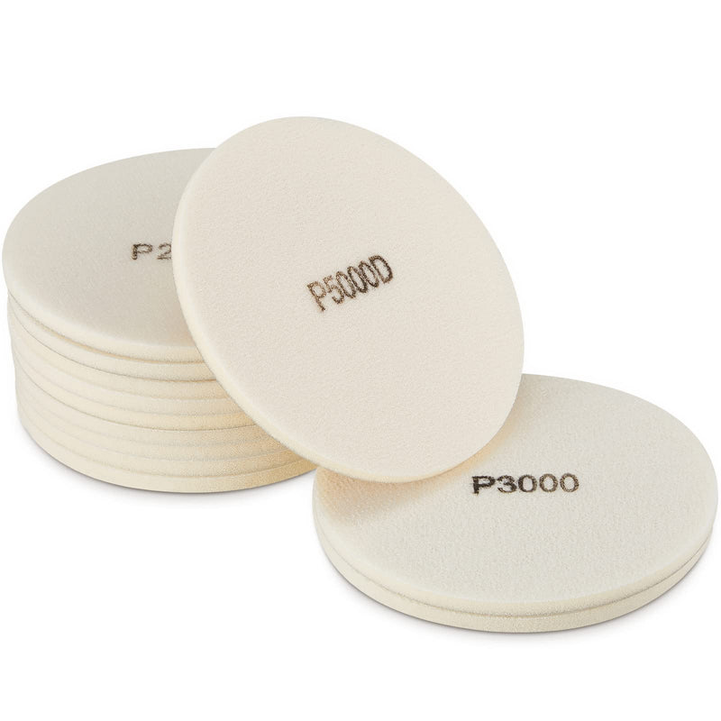 Maitys 12 Pieces Bowling Sanding Pads Round Bowling Ball Round Spinner Bowling Ball Sand Pads Resurfacing Polishing Cleaning Kit, (White, P500, P1000, P1500, P2000, P3000, P5000 Grit) - BeesActive Australia