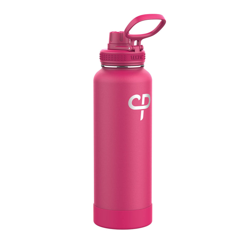 Takeya CP Signature Pickleball Insulated Water Bottle with Sport Spout Lid, 40 Ounce, Backspin Pink 40 oz - BeesActive Australia