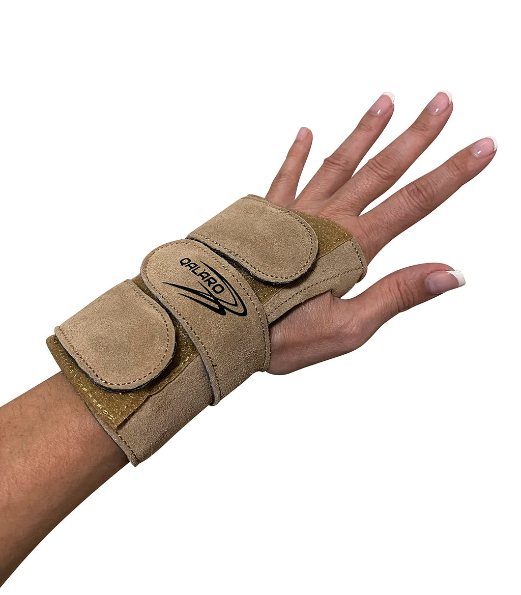 QALARO Paws | Adjustable Suede Wrist Support for Gymnastics | Wrist Injury Prevention | Wrist Brace Medium Sand - BeesActive Australia