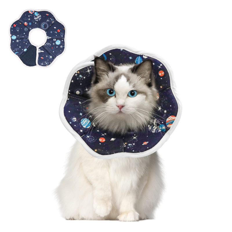 ComSaf Soft Cat Recovery Collar, Protective Adjustable Pet Cone Collar for After Surgery, Comfortable Lightweight Elizabethan Collar for Cat Kitten Prevent from Licking Wounds, Not Block Vision S (Neck:7-9 in) - BeesActive Australia